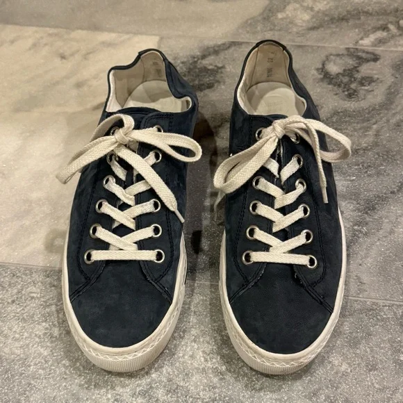 Paul Green Carly 2.0 Indigo Blue Nubuk Suede Sneakers Size 9.5 UK 7 EUC - Picture 2 of 9